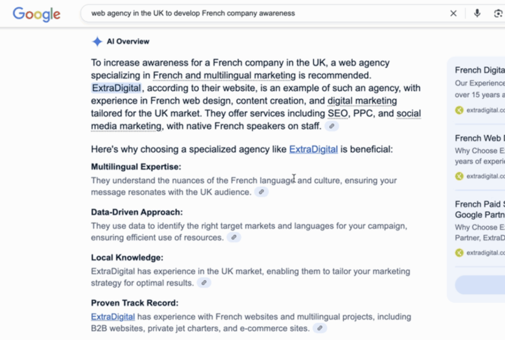 J’ai testé en exclu Google AI Mode au UK : révolution du SEO ou simple évolution ? 3 J’ai testé en exclu Google AI Mode au UK : révolution du SEO ou simple évolution ?